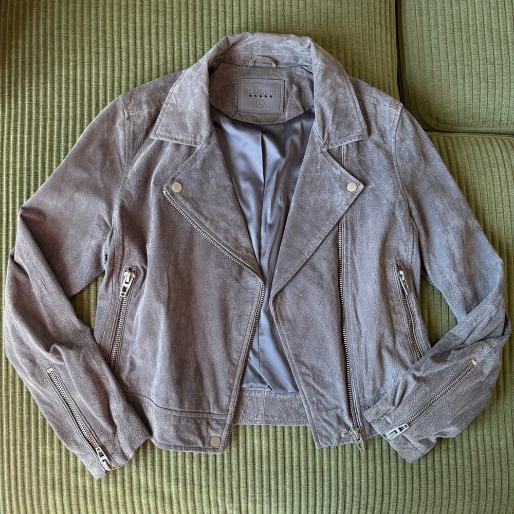 BLANKNYC Women’s Gray Suede Moto Jacket Sz L